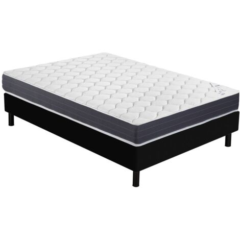 Matelas Ramage + sommier Newkit - 140x190 - Ressorts - Hauteur 25 cm - Soutien ferme (1/5)