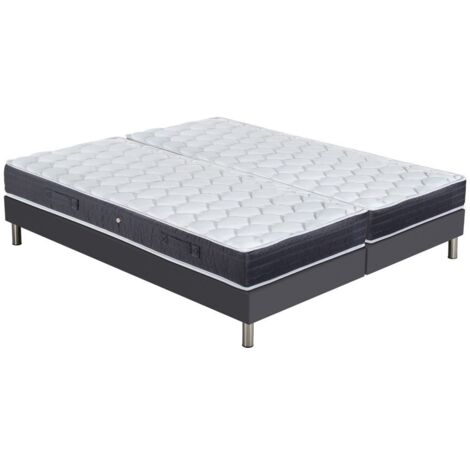 Matelas Maryland + sommier SR15 - 2x90x190 - Ressorts - Hauteur 25 cm - Soutien ferme (1/5)