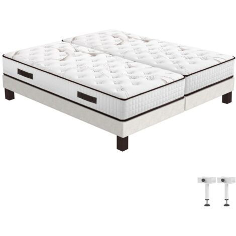 Matelas Myriade 4 + sommier SR15 - 2x90x190 - Mousse - Hauteur 23 cm - Soutien medium (1/5)