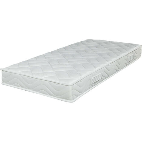 Matelas mousse 90x190x17 cm soutien ferme blanc - MORGINA (1/5)