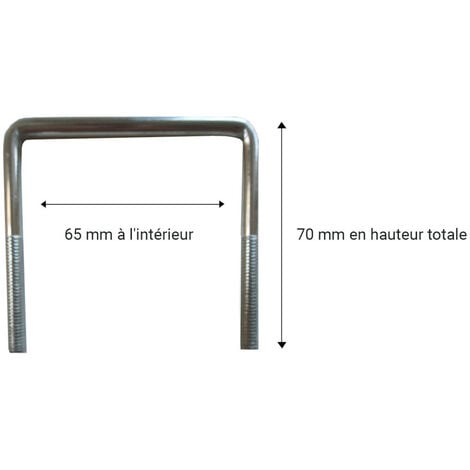 2 pieds de liaison métal H 21 à 32 cm pour sommier métal