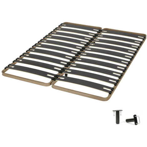 Sommier à lattes 2x80x200 C310 - 22 lates bois - Fabrication française (1/4)