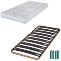 Matelas mousse + Sommier métal C310 90x190 Melissa - Hauteur 13 cm - Soutien ferme