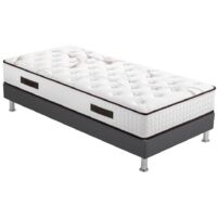 Matelas mousse + Sommier SR15 Volcan 90x200 Myriade - H. 21 cm - Soutien équilibré