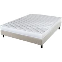 Matelas et sommier 90x190 Madere - Newkit - Soutien ferme - Sommier démonté - Crème