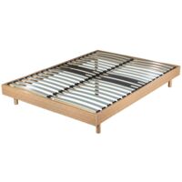 Sommier déco en Kit + pieds 140x190 - Decokit 36 lattes bois - Chêne moyen - H. 13 cm