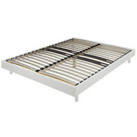 Sommier déco en Kit + pieds 160x200 - Decokit 36 lattes bois - Blanc - H. 13 cm