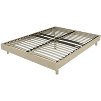 Sommier déco en Kit + pieds 160x200 - Decokit 36 lattes bois - Chêne clair - H. 13 cm
