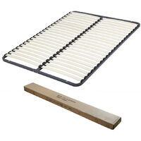 Sommier démontable 160x200 – 44 lattes en contreplaqué bouleau – Cadre métal cintré – Fabrication française – Ebac Literie
