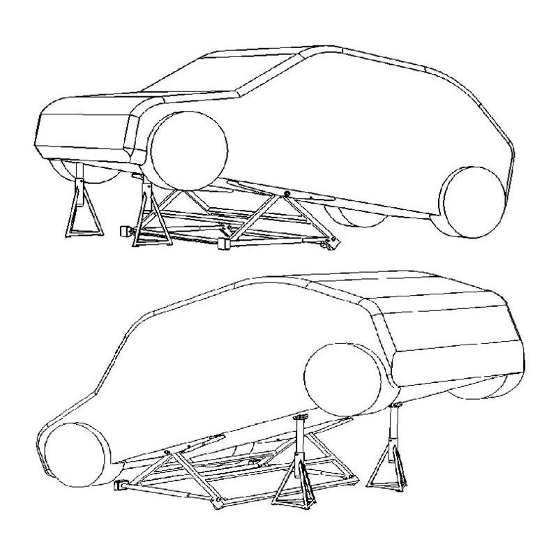 Mini Pont Elevateur Mobile Basculant pour Levage Auto 1500 kg + 1 paire de Chandelles  3T