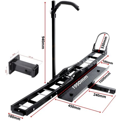 Porte-Moto Attelage Scooter avec Rampe de chargement 227kg + Adaptateur 2'' 85x45mm (1/3)