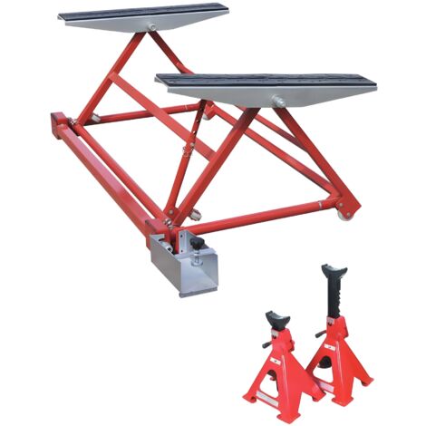 Mini Pont Elévateur Mobile Basculant pour Levage Auto 1500 kg + 1 paire de Chandelles 3T