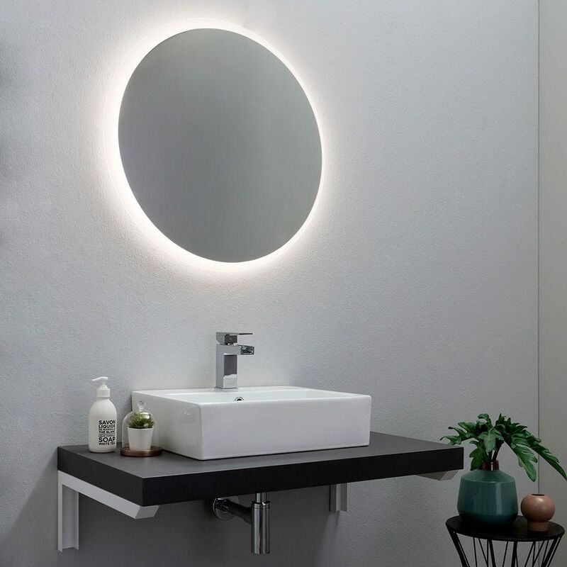 Specchio Rotondo Da Bagno Con Diametro Cm 70 Retroilluminato A Led