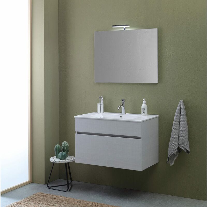 Mobile bagno sospeso Varano grigio chiaro 90x48x55