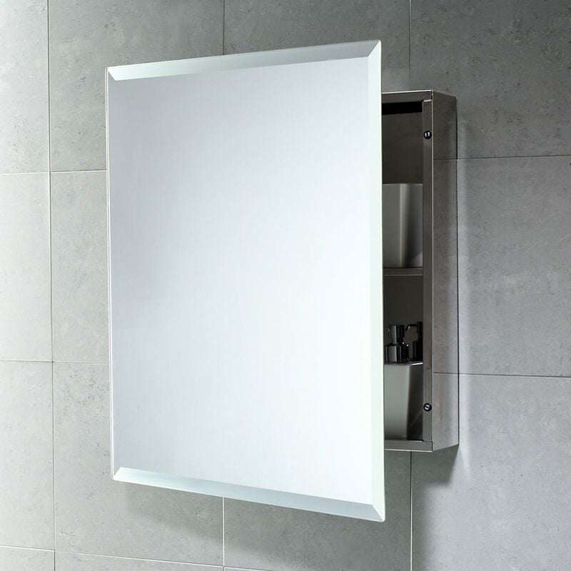 Bathroom mirror-Jack 19.6X27.5 Armadietto per Specchio da Bagno Rettangolare in Acciaio Inox Organizzatore di Archiviazione Medica da Cucina Multifunzionale A Parete con Specchio 