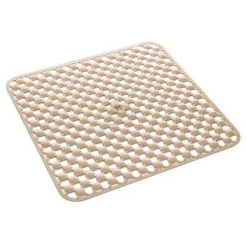 TAPPETO ANTISCIVOLO QUADRATO CONCHIGLIE BEIGE VASCA BAGNO DOCCIA 51X51