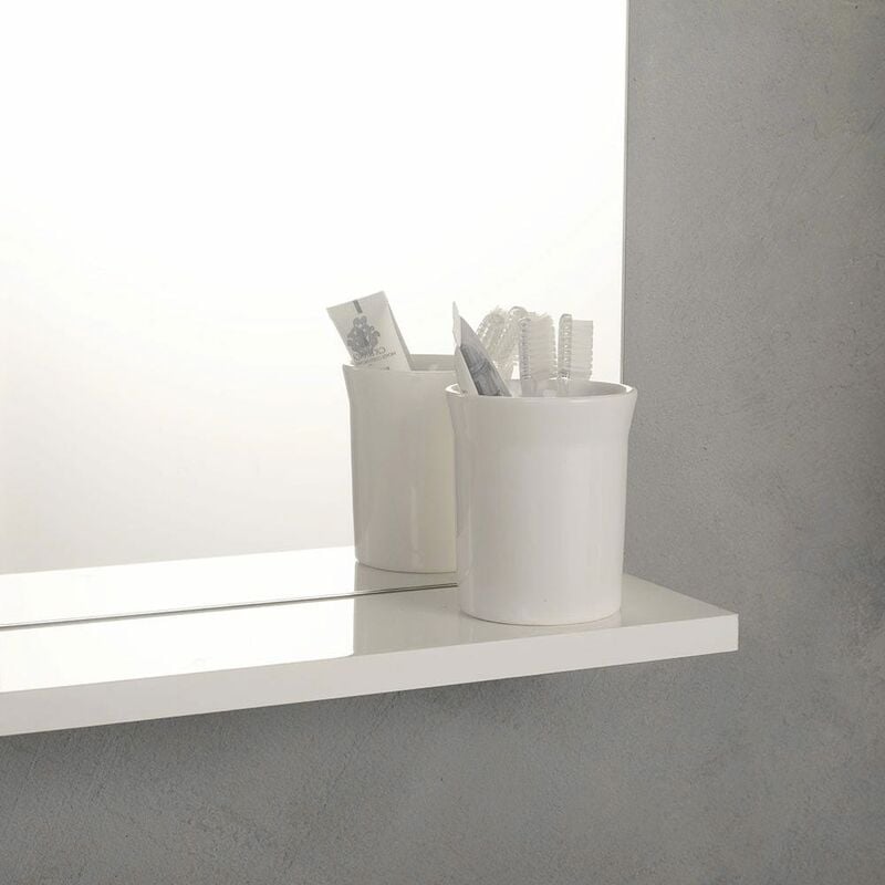 Mobile Bagno A Terra 56 Cm Con Lavabo E Specchio Bianco Simply