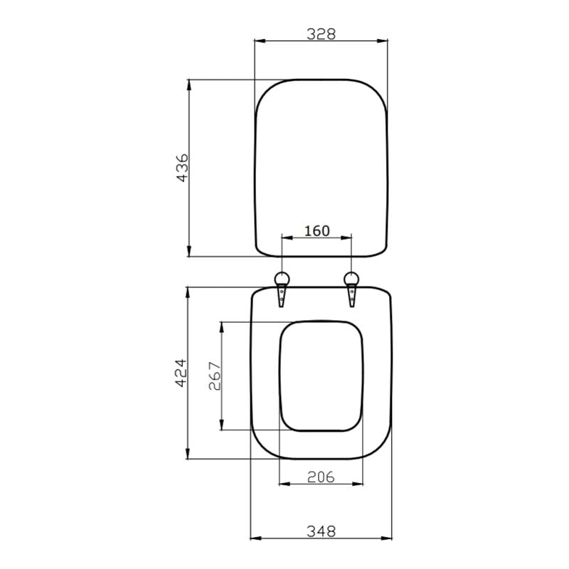 SEDILE COPRI WC PER CERAMICA CONCA IDEAL STANDARD CHAMPAGNE