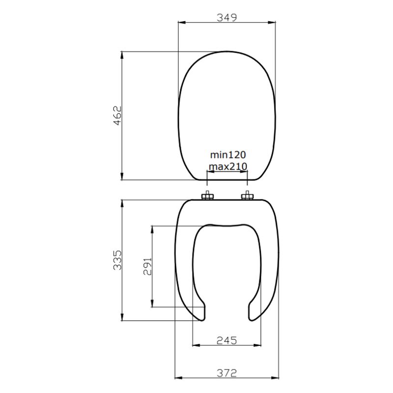 Copriwater Copri Water Sedile Wc Bagno Per Disabili Con Apertura Centrale  Mdf 