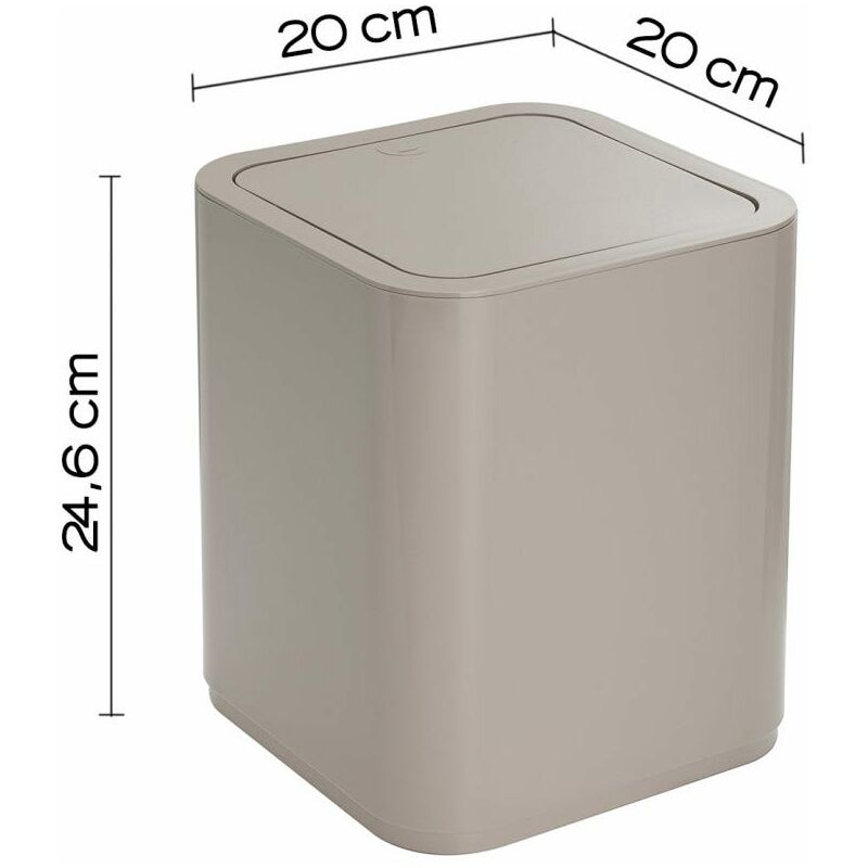 CESTINO QUADRATO PER IL BAGNO BEIGE 8L