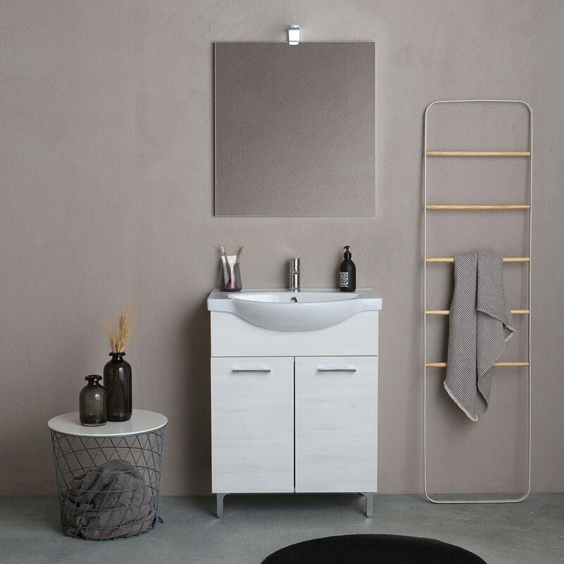 COLONNA PER BAGNO A TERRA H 190CM QUERCIA BIANCO, RIMINI