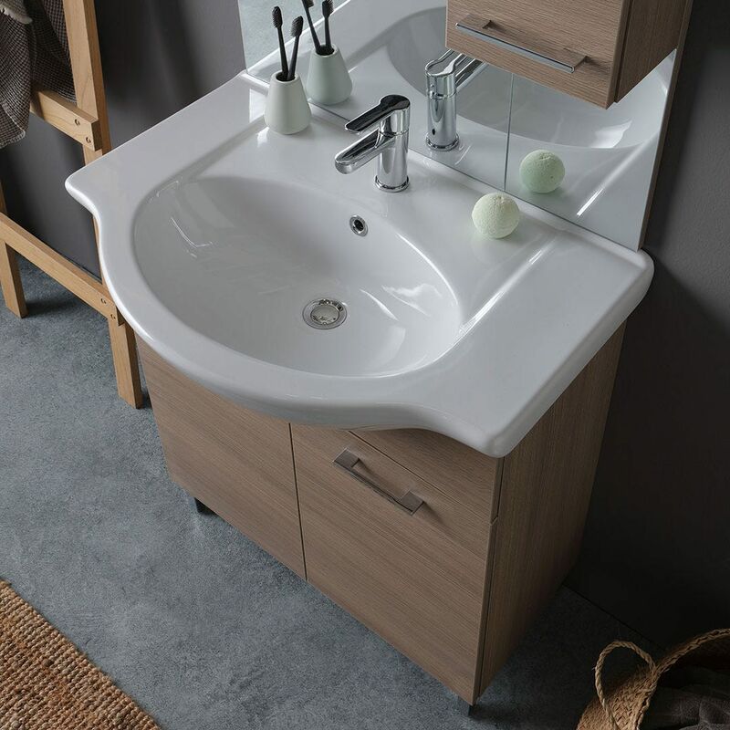 COLONNA PER BAGNO A TERRA H 190CM QUERCIA BIANCO, RIMINI