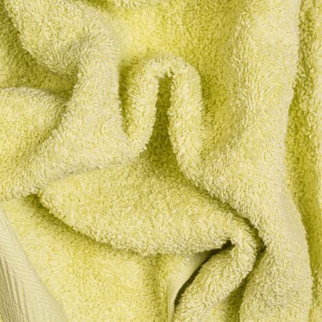 Set Coordinato 3 Pezzi Asciugamani Bagno Colore Sedano In Cotone