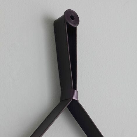 Specchio Bagno Design Rotondo E Cornice Con Laccio In Pelle Nera