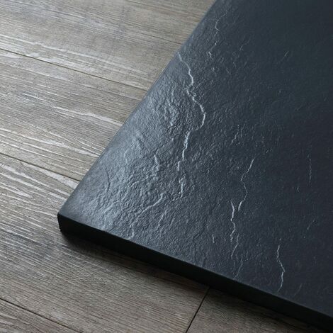 Piatto Doccia 70X90 In Resina Antracite Effetto Pietra  Muse