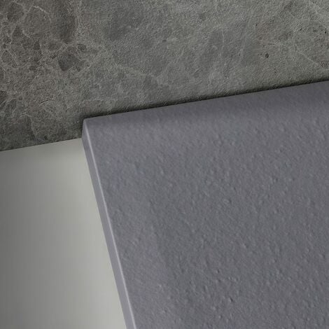 Piatto Doccia Sottile In Resina Grigio Ardesia 80X120 Cm Effetto Pietra Mart