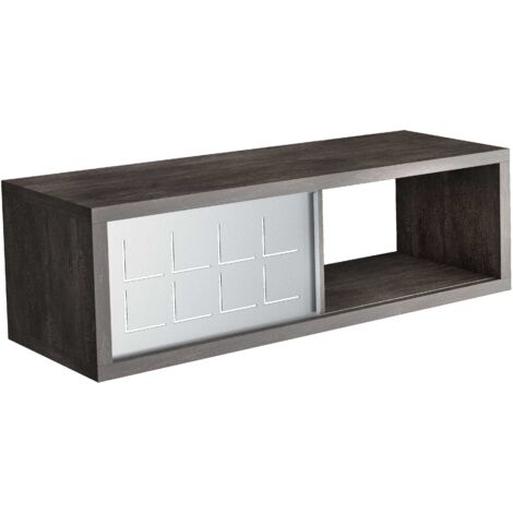 Mensola rettangolare 60x20 cm ardesia con anta in ferro (1/2)