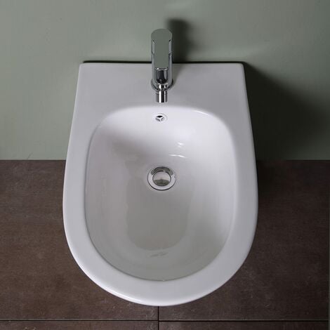 Bidet A Terra In Ceramica Filomuro Rimless Blues