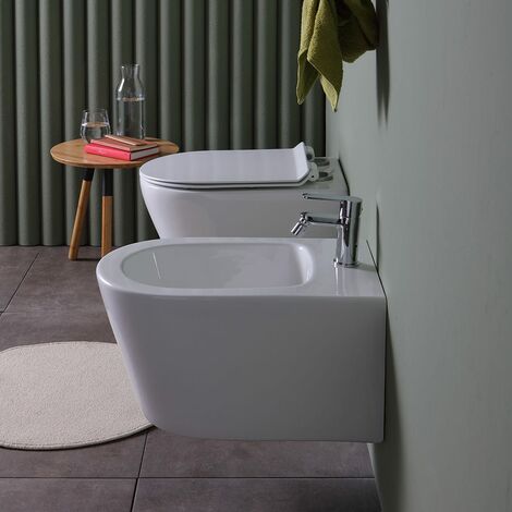 Bidet E Wc Sospesi In Ceramica Filomuro Blues