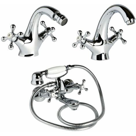 RUMOSE Rubinetto Da Bagno A Cascata In Nichel Spazzolato, Centerset 4 Pollici Con Scarico Pop-Up, Due Maniglie, Per Lavabo 2 O 3 Fori