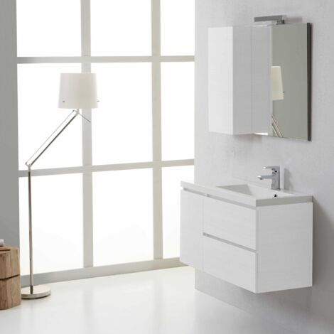 Mobile Bagno Sospeso 90 Cm Design Moderno Destro  Manhattan