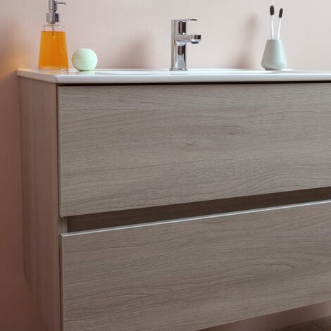 MOBILE BAGNO 80 CM CON CASSETTI OLMO LEONE LAVABO IN CERAMICA  BERLIN