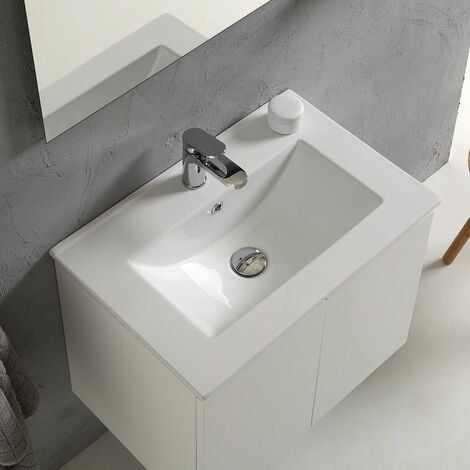Mobile Bagno Vinci 60 Cm Con Due Ante Modello Bianco Foresta