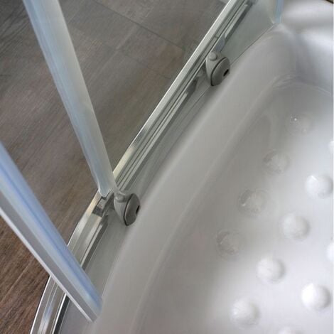 Box Doccia Stondato 80X80 Cm Cristallo 4Mm Trasparente Semicircolare  Luna