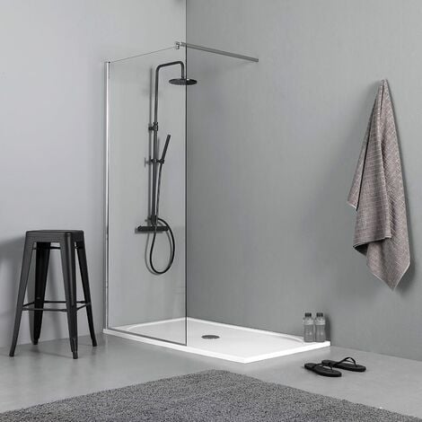 Parete Fissa Per Box Doccia Walk In Cm 100 Cristallo Trasparente