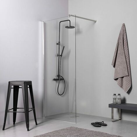 Parete Fissa Per Box Doccia Walk In Cm 100 Cristallo Trasparente