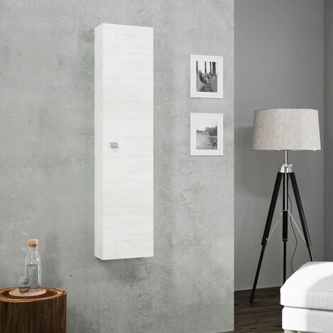 Colonna Sospesa 31 Cm Quercia Bianco Con Un'anta  Facile