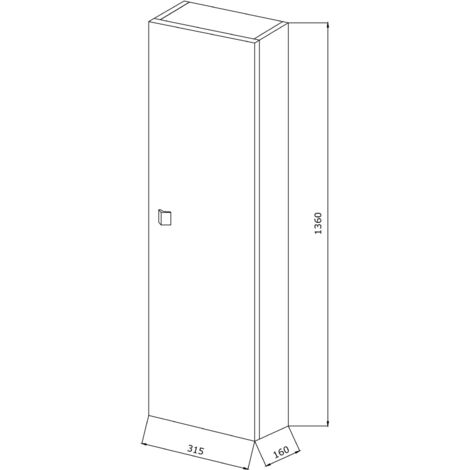 Colonna Sospesa 31 Cm Quercia Bianco Con Un'anta  Facile