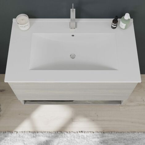 MOBILE BAGNO 80CM CON LAVABO IN CERAMICA, CASSETTO GRIGIO VENEZIA