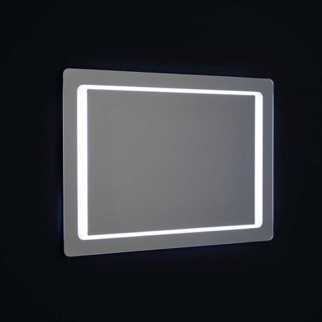 Specchio retroilluminato LED 75 cm tondo da parete con telaio nero
