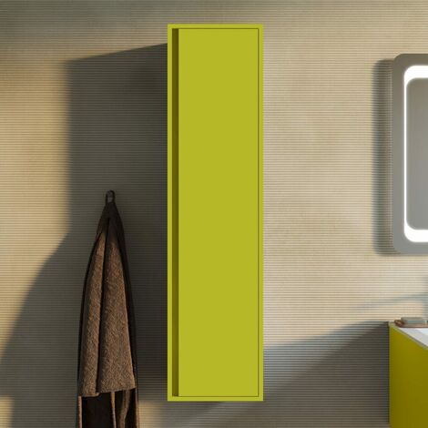 COLONNA BAGNO VERDE OLIVA H140 UN'ANTA INSTALLAZIONE A PARETE MONACO