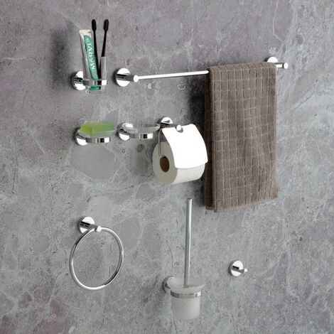 JTKDL Set 6 Accessori Bagno Set Dispenser Sapone/Porta Spazzolino/Bicchiere/ Portasapone/Vassoio,Red