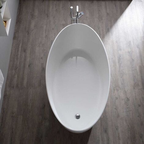 Bañera Kiamami Valentina Centro Habitación - Mármol Reconstituido 240L Con Pies Plateados