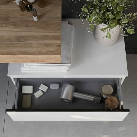 Composizione Bagno Sospesa Con Lavabo Hpl 100Cm E Cassetto 80Cm Diamante