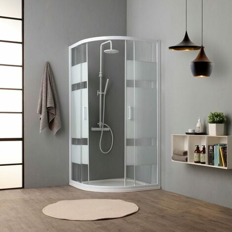 Box Doccia Curvo 90X90 Cristallo 4 Mm Serigrafato  Venere