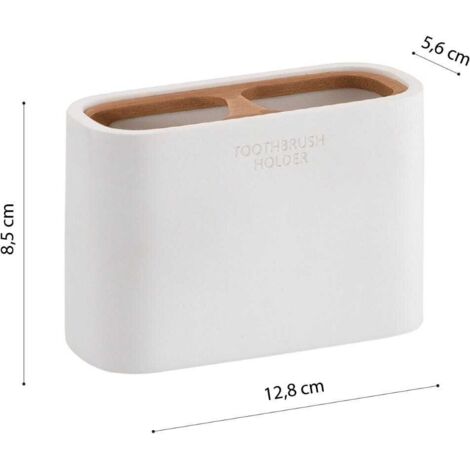 Set Accessori Bagno 2 Pz. Bianco In Bambu' Alisso Set Accessori Bagno 2 Pz. Bianco In Bambu' Alisso